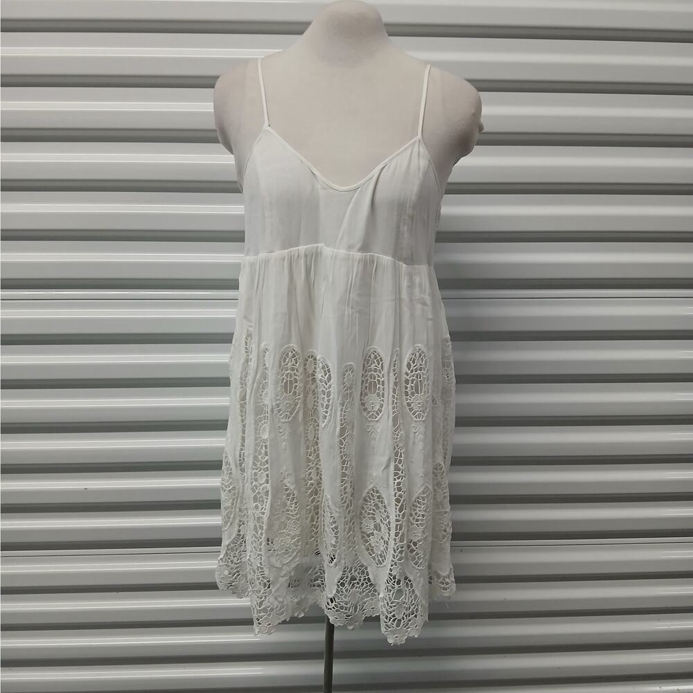 Heartloom Y2K Babydoll Dress Womens Small White Cottagecore Fairy Embroidered